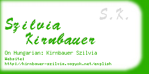 szilvia kirnbauer business card